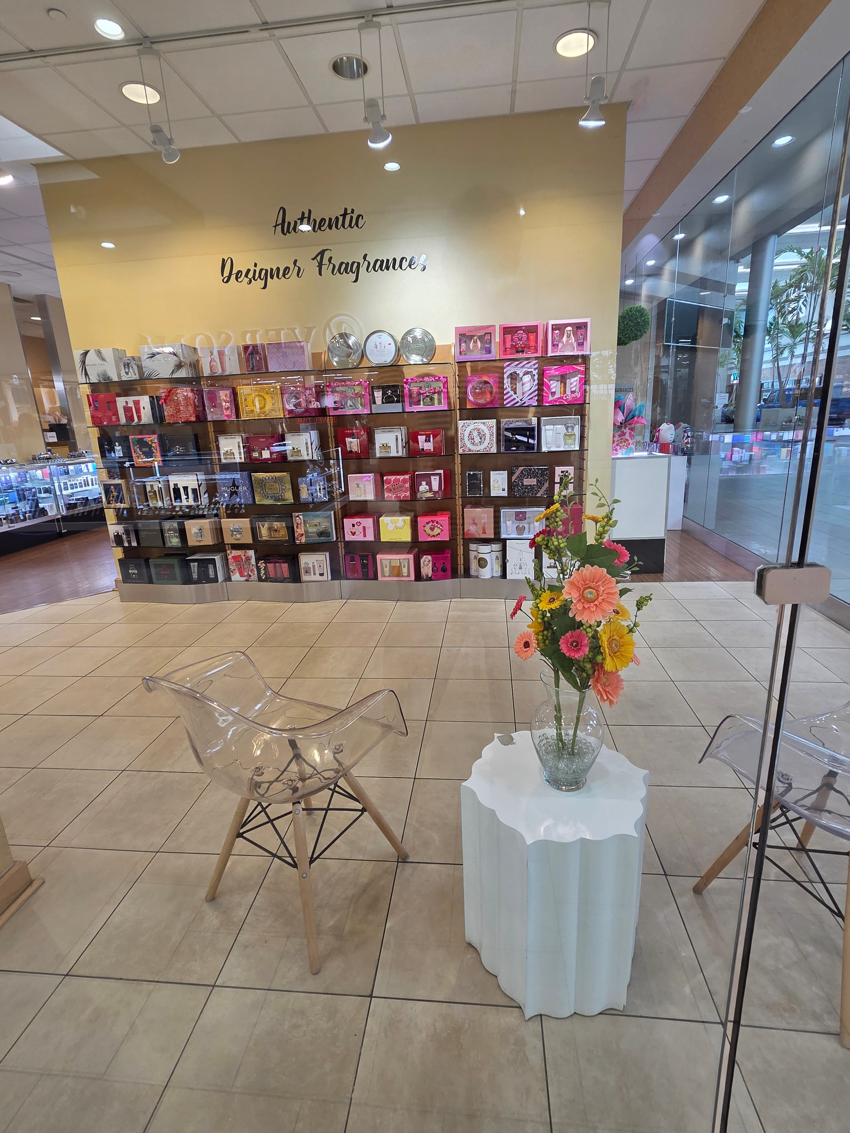 His and Hers Fragrances store — authentic designer fragrance display