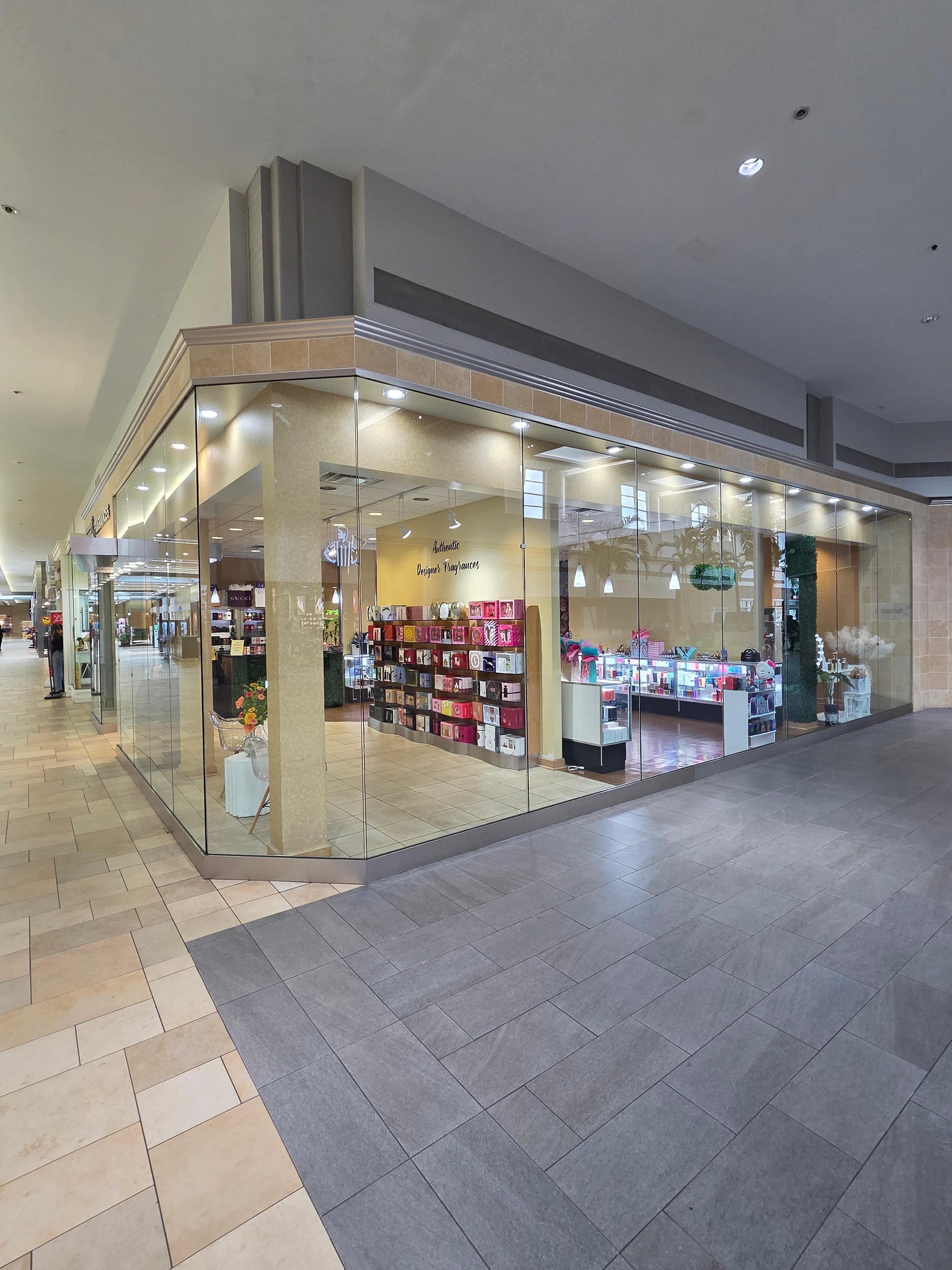 Wide view of the His and Hers Fragrances store interior